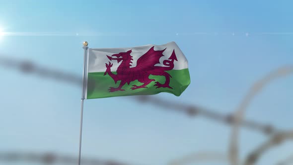 Wales Flag Behind Border alt