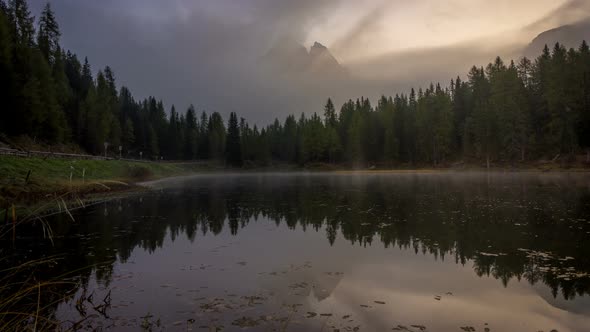 Time Lapse of Antorno Lake Dolomites Italy