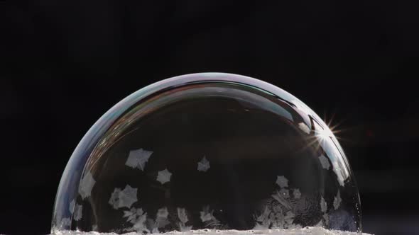 Ice Covers the Smooth Surface of the Transparent Ball