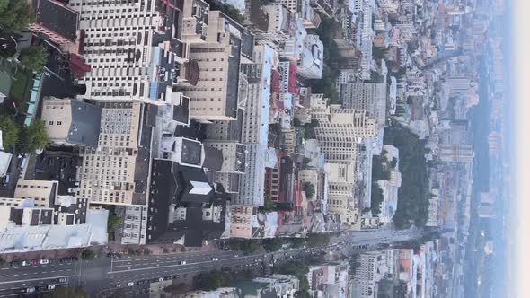 Vertical Video  Kyiv Ukraine Aerial View of the City