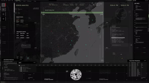 Spy control system is inspecting the selected jet to gather destination data alt
