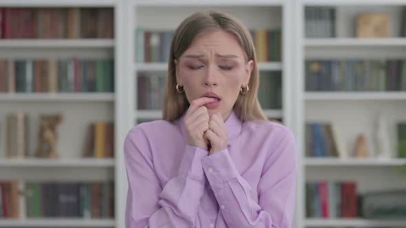 Portrait of Woman Feeling Scared Frightened