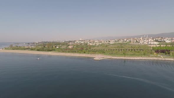 Aerial Sea and Public Garden