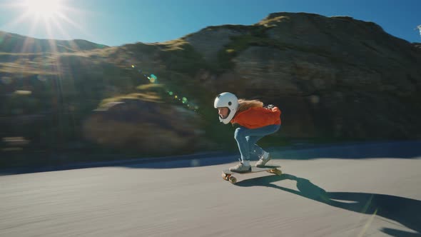 Cinematic downhill longboard session