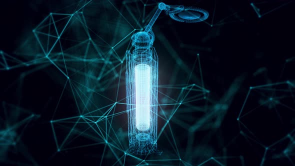 Sci Fi Searchlight Hologram Close Up 4k alt