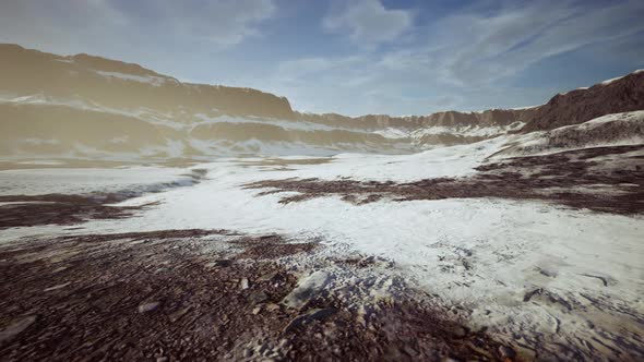 Rocks and Hills Under the Snow