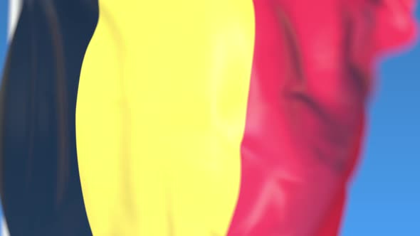 Waving National Flag of Belgium