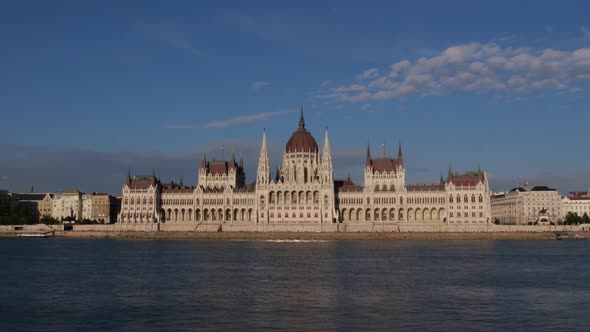 Time lapse shot of The Hungarian Parliament Building (Orszaghaz) in Budapest