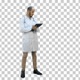 Male doctor wearing white coat filling, Alpha Channel - VideoHive Item for Sale