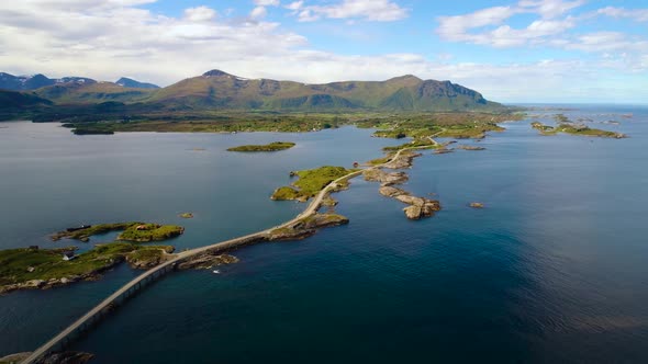 Atlantic Ocean Road Aerial Norway