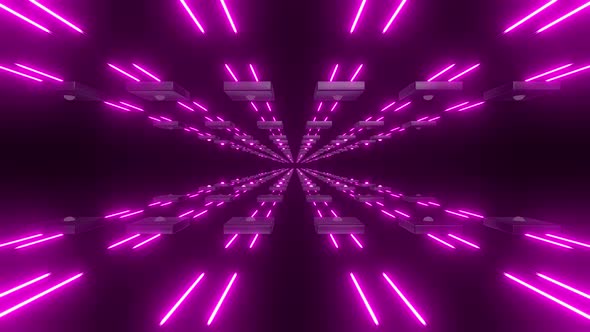 4k Pink Neon Corridor Loop