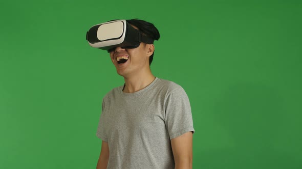 Man Exploring Virtual Reality