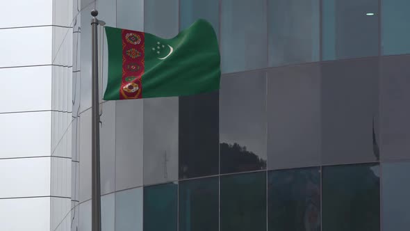 Turkmenistan Flag Background 2K