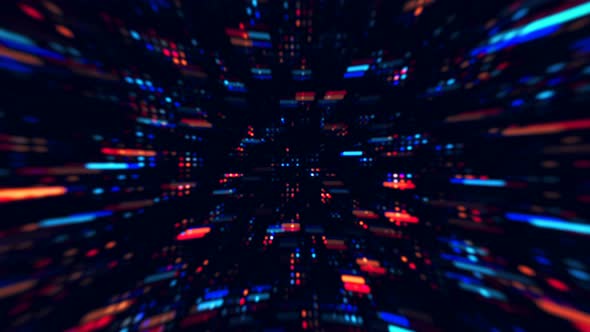 Information glow abstract tech geometric motion background. Seamless looping.