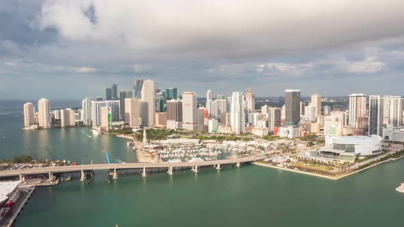 Aerial Hyperlapse over Downtown Miami