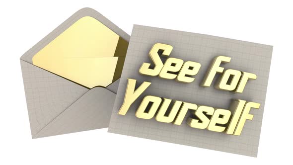 See For Yourself Invitation Envelope Witness Learn Come Here 3d Animation