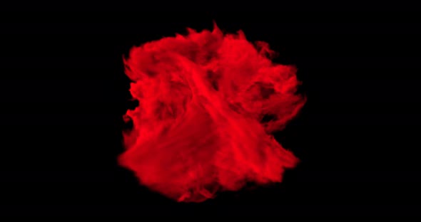 Isolated abstract smoke with turbulent motion loop with alpha alt