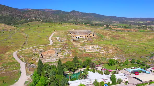 Ancient ruins of Hierapolis Pamukkale - Denizli - Turkey.	