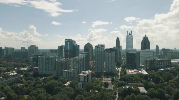 Remarkable drone footage of Midtown Atlanta and Piedmont Park on a clear sunny day