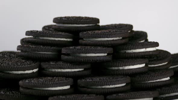 Cream Filled Chocolate Biscuits Rotating