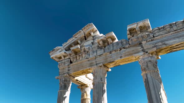 Temple of Apollo aerial view 4 K Turkey Side