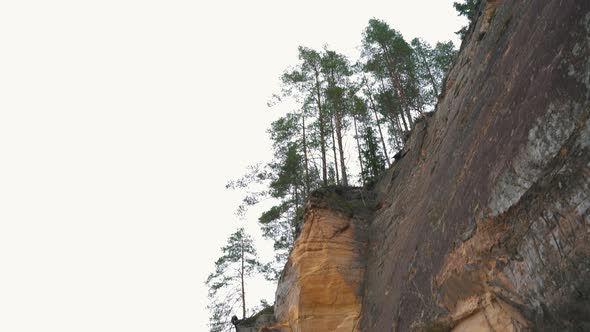 Erglu Cliffs and Great View on the Gauja River Cesis, Latvia.