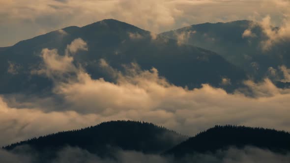 Clouds Foggy Timelapse Sunrise Mountain Nature Valley Hill