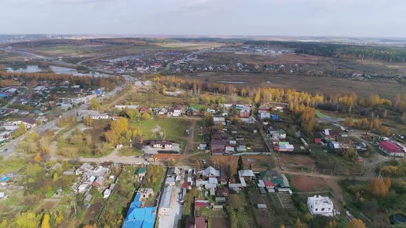 Aerial view of big village. 15