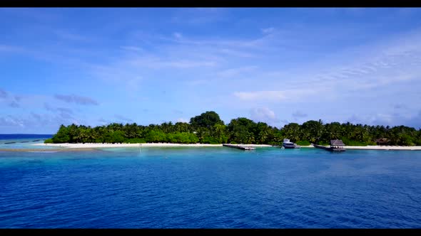 Aerial view travel of paradise seashore beach lifestyle by aqua blue water with bright sandy backgro