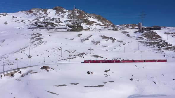 Train in Switzerland in Winter