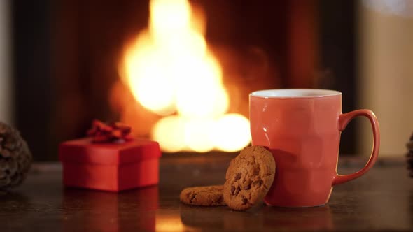 Young girl at home at Christmas time