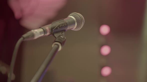 Microphone on the Stage Closeup