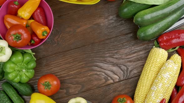 Healthy Food on Wooden Table