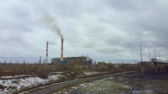 Bird'seye View of City's Big Plant