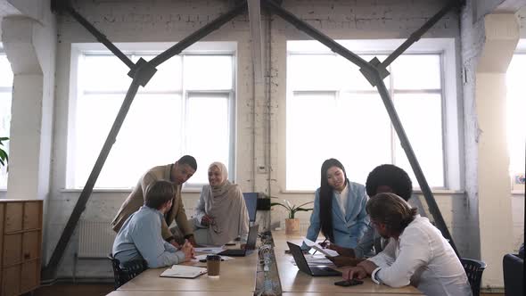 Business team working in a modern office.