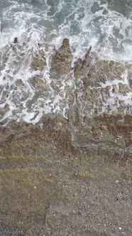 Sea Near the Coast  Closeup Aerial View of the Coastal Seascape