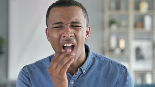 Toothache, Young African Man with Tooth Infection