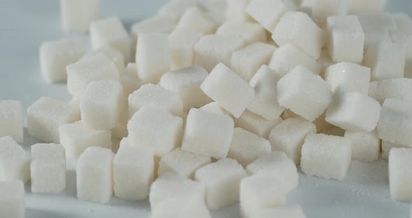 Sugar Cubes on the Table Slowly Rotate