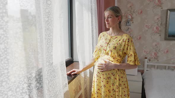 Pregnant Woman Near the Window