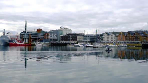 View of a Marina in Tromso, North Norway
