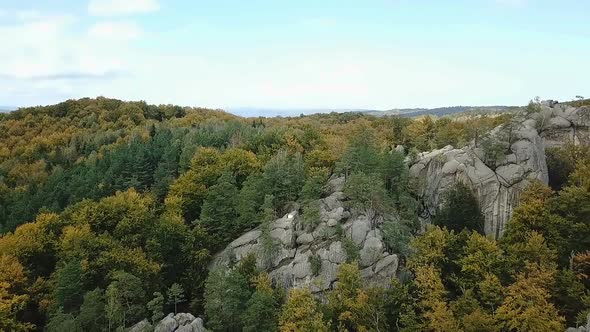 Western Ukraine Dovbush Rocks From A Bird Flight Altitude 2.