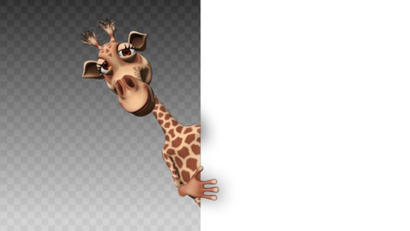 Giraffe 3D Character - Cartoon Billboard 2 alt