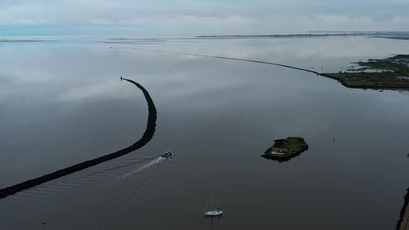 Tranquil water and peaceful seascape at sunrise