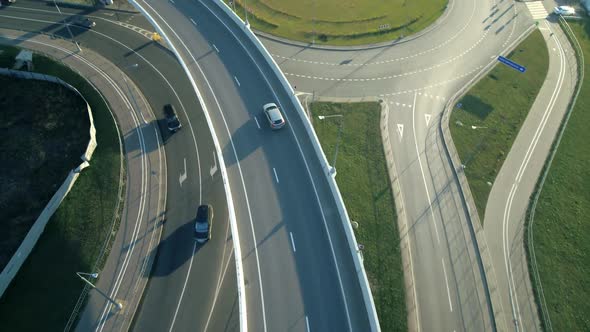 A Road Junction with Moving Cars