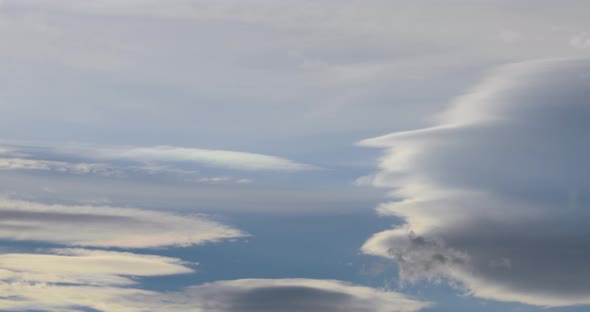 Time Lapse Beautiful Blue Sky with White Clouds Background Moved By Pleasant Wind