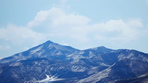 Aerial View of the Mountains with Glacier