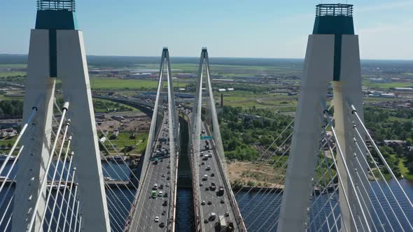 Cablestayed Bridge with Cars