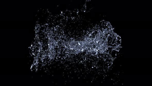 Water splashing explode from center around itself alt
