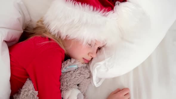 Top View Child Sleeping Before Christmas