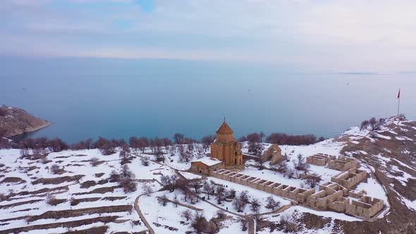 Aerial Van Akdamar island 